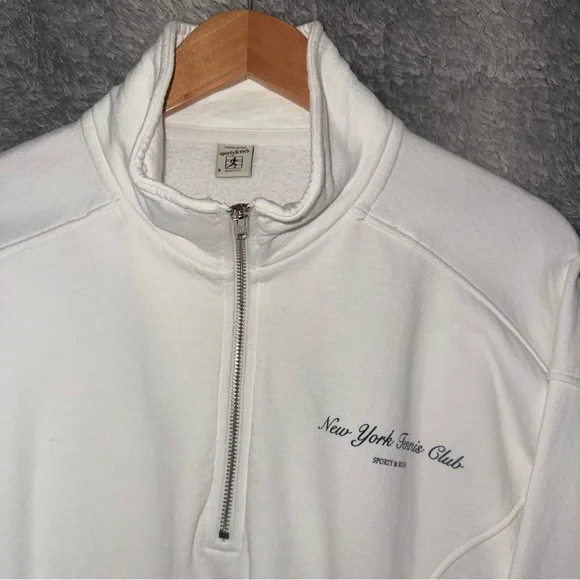 SPORTY & RICH NEW YORK TENNIS CLUB QUARTER ZIP - Picture 3 of 7